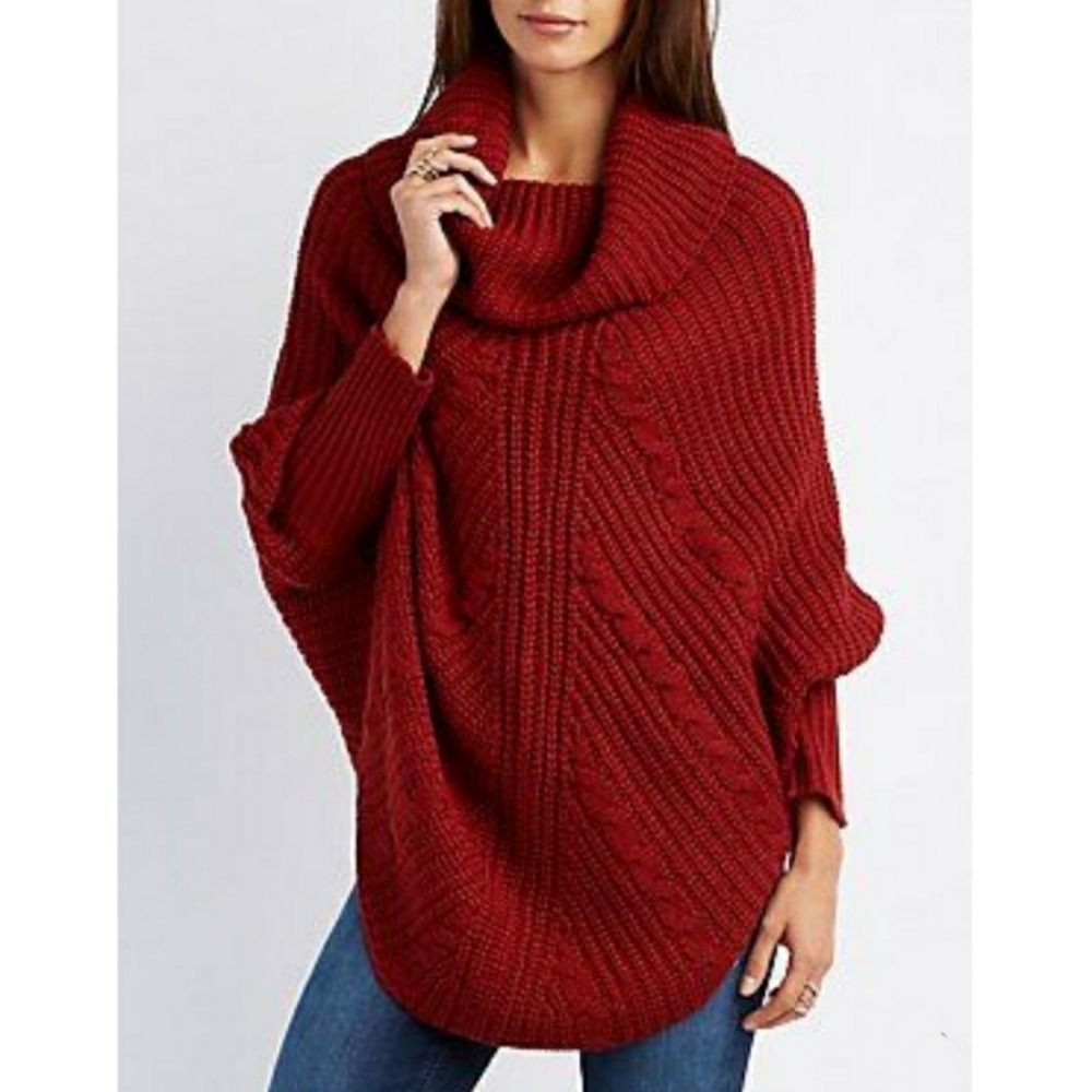 Charlotte Russe Cowl Neck Dolman Sleeve Sweater